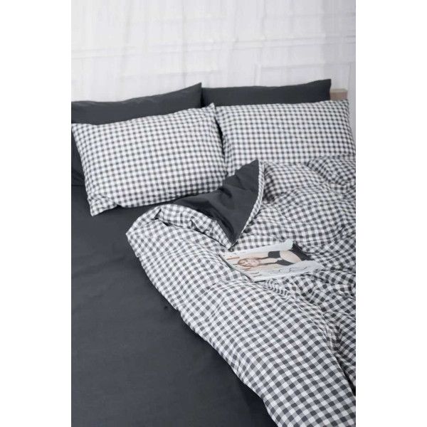 Фото - Підковдра полуторна євро Moon&Star Ranforce Elite Gray Square 160x220 см (MS-870000416)