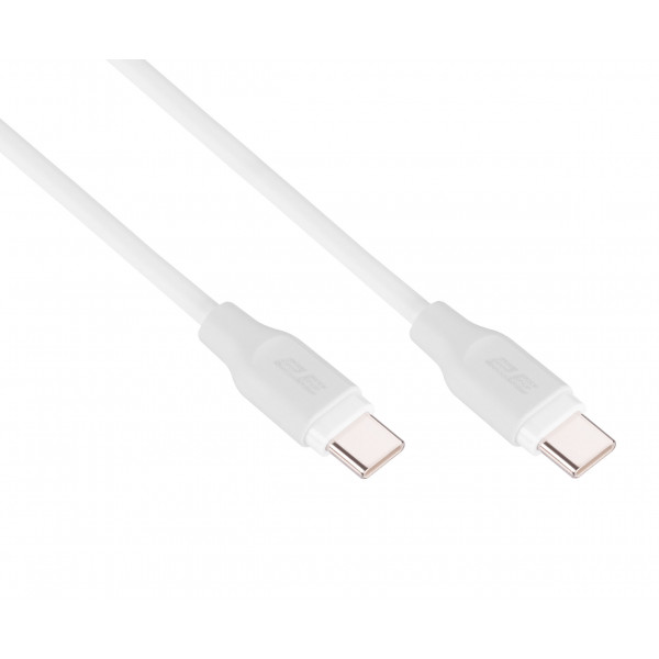 Фото - Кабель синхронізації даних 2E USB-C - USB-C Glow 60W 1 m White (2E-CCCC-WH)