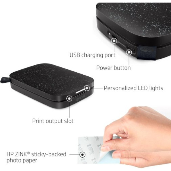 Фото - Фотопринтер HP Sprocket Black (HPISPB)