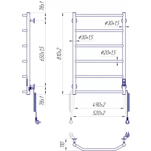 Фото - Полотенцесушитель Mario Трапеция НР-І (2.3.2815.10.P)