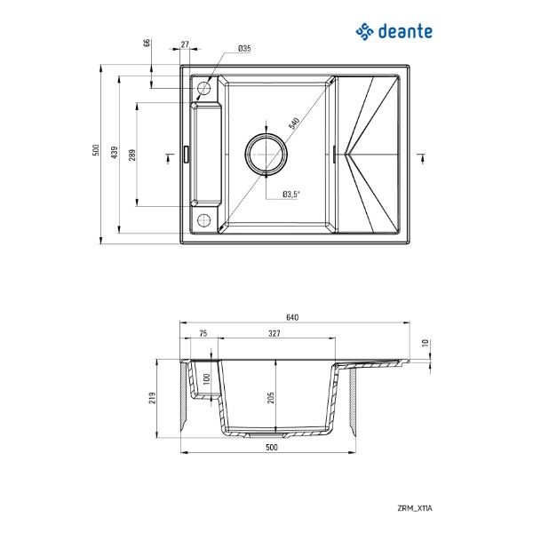Фото - Мийка кухонна Deante Magnetic (ZRM_A11A)