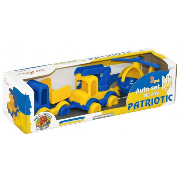 Фото - Базовий ігровий транспорт для малюка Tigres Набір авто "Kid cars" патріотичний 3 шт. (39996)