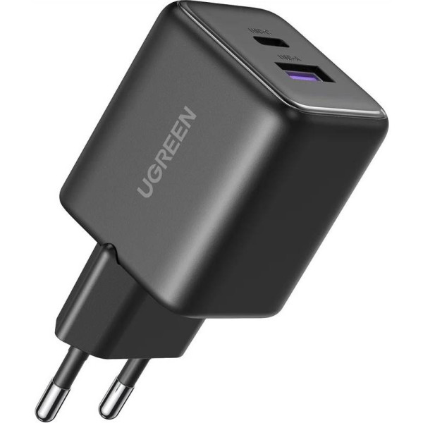 Фото - Мережевий зарядний пристрій UGREEN X516 30W 2-Port GaN Fast Charger Black (65014) Фото - Мережевий зарядний пристрій UGREEN X516 30W 2-Port GaN Fast Charger Black (65014)