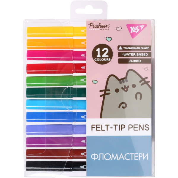Фото - Фломастеры YES Jumbo Pusheen 12 цветов (650589) Фото - Фломастеры YES Jumbo Pusheen 12 цветов (650589)
