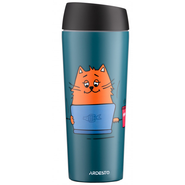 Фото - Термокружка Ardesto Coffee Time Red Cat 450 мл Blue (AR2645CG)
