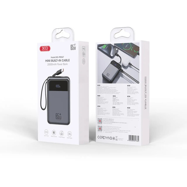 Фото - Батарея мобільна XO PR267.gray 20000mAh