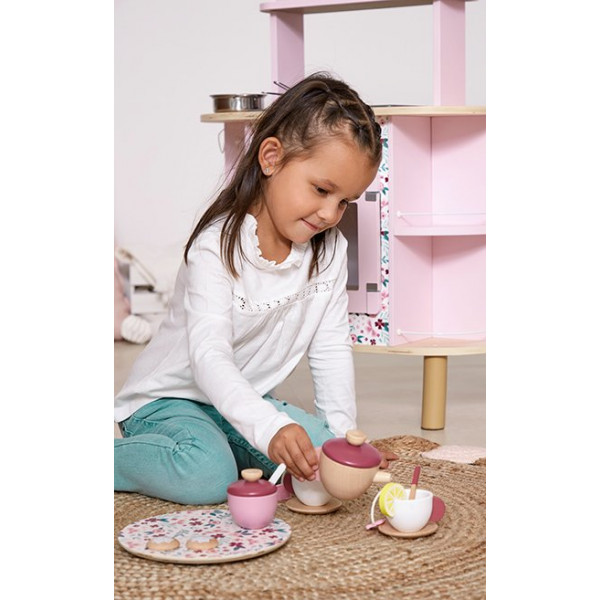 Фото - Сюжетно-рольова гра. Кухня Janod Кухня рожева двостороння (J06616)