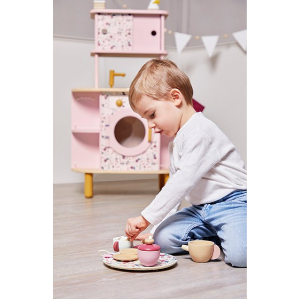 Фото - Сюжетно-рольова гра. Кухня Janod Кухня рожева двостороння (J06616)