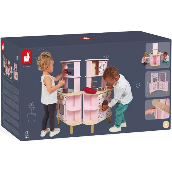 Фото - Сюжетно-рольова гра. Кухня Janod Кухня рожева двостороння (J06616)