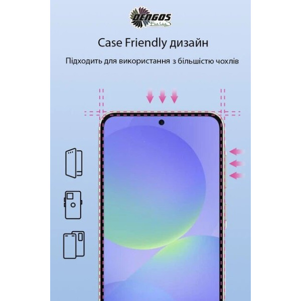 Фото - Захисне скло для смартфону DENGOS for Samsung Galaxy A36 5G SM-A366 Black Full Glue 2 шт. (DG-TG2P-68)
