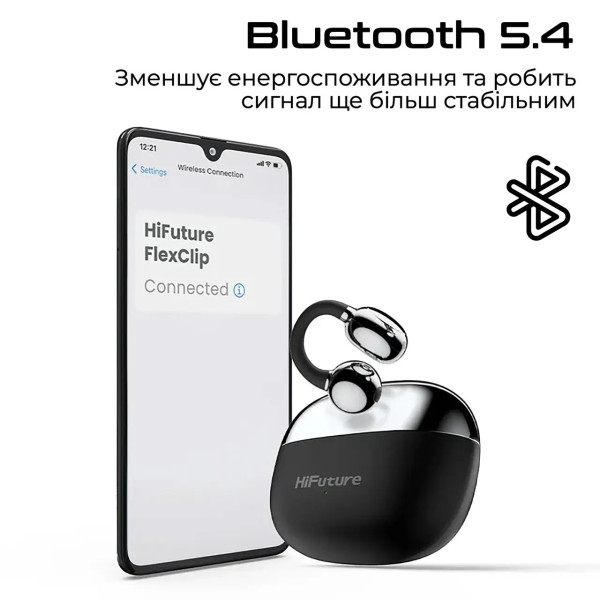 Фото - Навушники вкладиші бездротові TWS HiFuture flexclip.black
