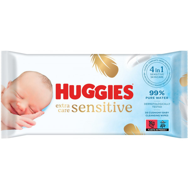 Фото - Серветки вологі для дітей Huggies Pure Extra Care 56 шт. (5029053568706)