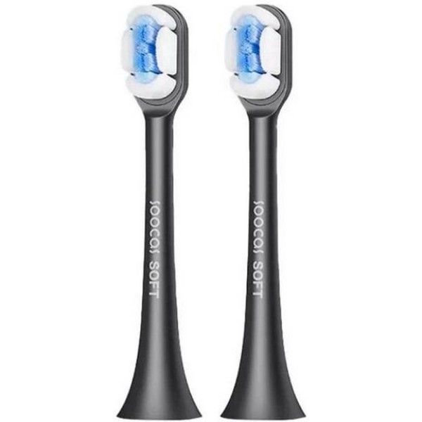 Фото - Насадка для зубної щітки Soocas Sonic Soft Brush Head for X1/X3/X5 Black (2pcs) (BH01B)