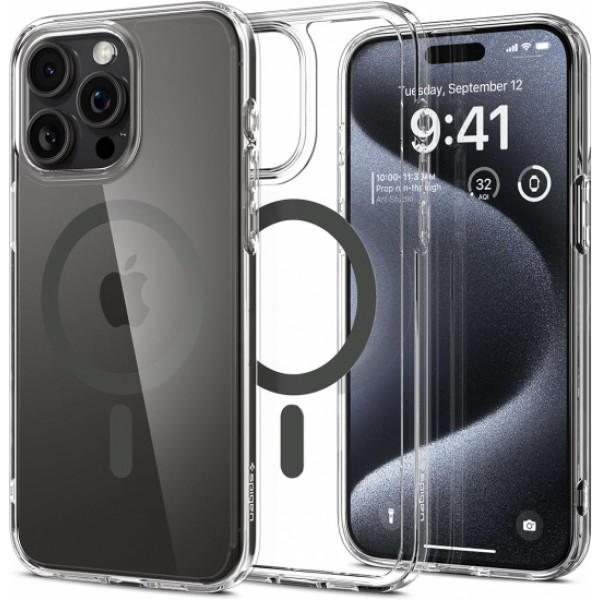 Фото - Чохол для смартфону Spigen for Apple iPhone 15 Pro Ultra Hybrid MagFit, Graphite (ACS06716)