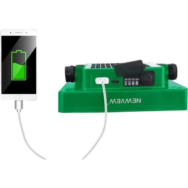 Фото - Фонарь аккумуляторный NEWVEW 50W Solar Panel 1500mAh Green (NWVW-NV-S8-GN)