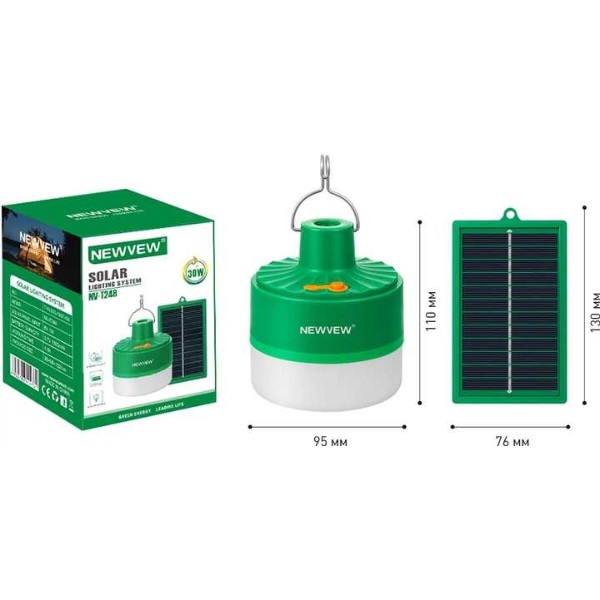 Фото - Набор фонарей NEWVEW Solar Panel 1W 1600mAh Green (NWVW-NV-T248-GN)