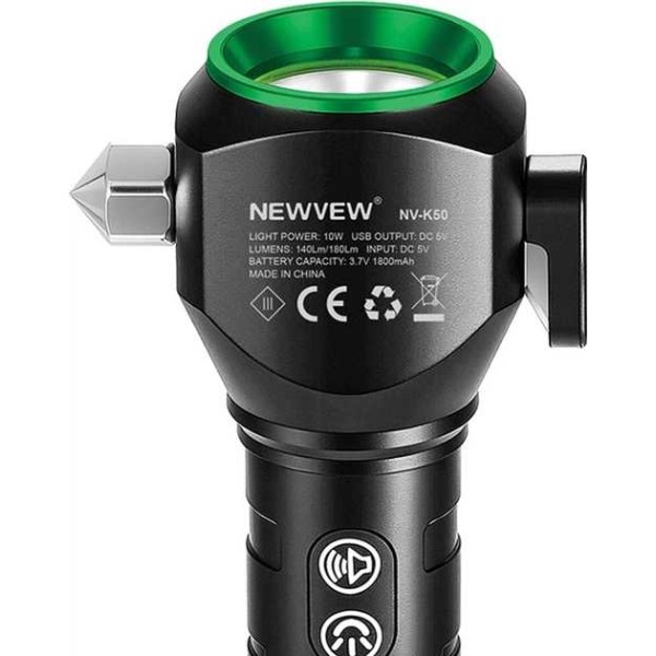 Фото - Фонарь аккумуляторный NEWVEW 1800mAh Black (NWVW-NV-K50-BK)