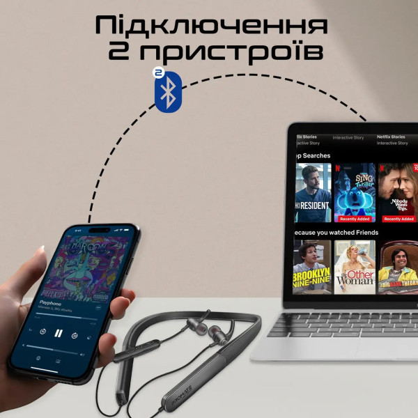 Фото - Навушники вкладиші бездротові Promate leap-200h.black