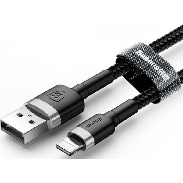 Фото - Кабель Baseus Cafule USB Lightning 1m Black/Grey (CALKLF-BG1)
