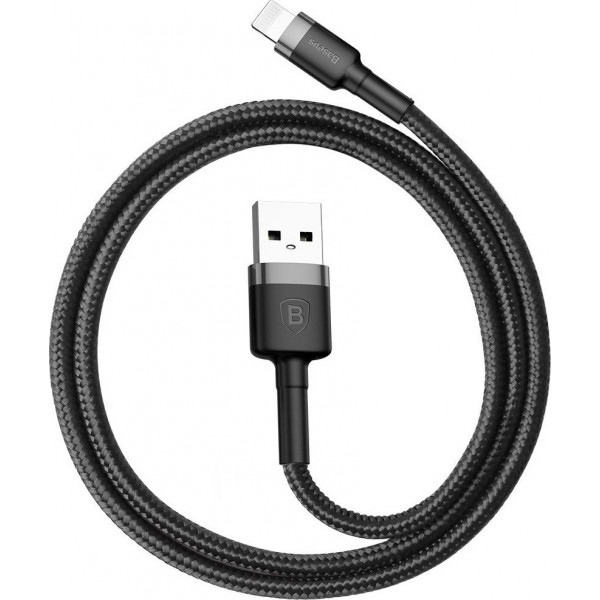 Фото - Кабель Baseus Cafule USB Lightning 1m Black/Grey (CALKLF-BG1)