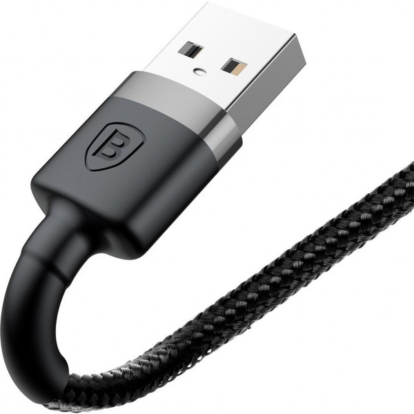 Фото - Кабель Baseus Cafule USB Lightning 1m Black/Grey (CALKLF-BG1)