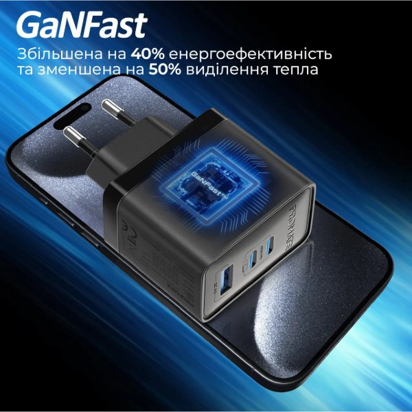 Фото - Сетевое зарядное устройство Promate powerport-45.black
