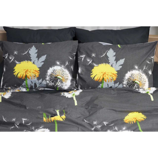Фото - Комплект постільної білизни Moon&Star King Size 220x240 Dandelion Black Бязь Gold Люкс (MS-820000908)