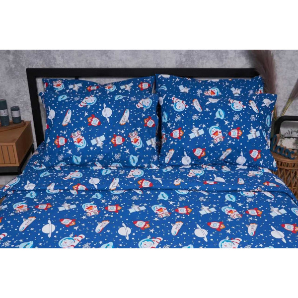 Фото - Комплект постільної білизни Moon&Star Бязь Gold Люкс «Space Cats» King Size 220x240 см нав. 2х70х70 (MS-820001740)
