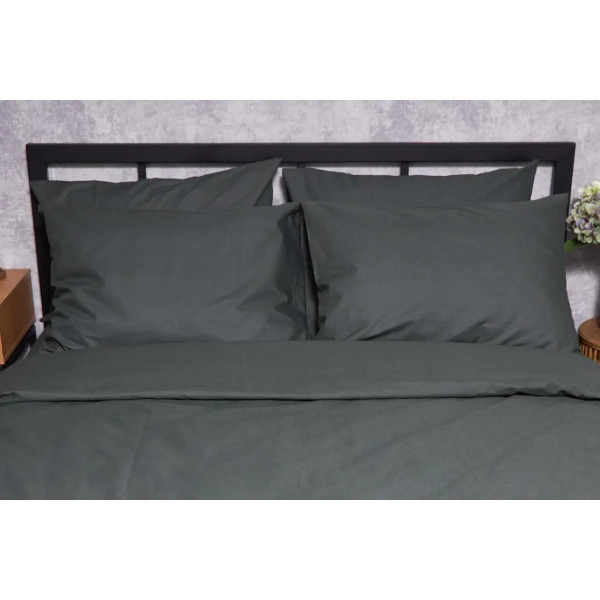 Фото - Комплект постільної білизни Moon&Star Бязь Gold Люкс «Dark Green» 200х220 нав. 2х40х60 (MS-820002168)