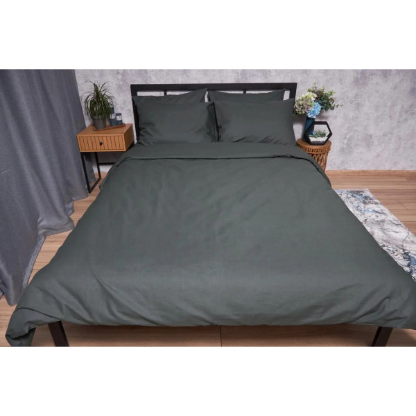 Фото - Комплект постільної білизни Moon&Star Бязь Gold Люкс «Dark Green» 200х220 нав. 2х40х60 (MS-820002168)