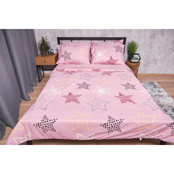 Фото - Комплект постільної білизни дитячий Moon&Star Бязь Gold Люкс Alpha Pink 110х140 нав. 2х50х50 (MS-830000082)