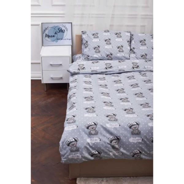 Фото - Комплект постільної білизни дитячий Moon&Star 110х140 нав. 2х40х60 Teddy Boy Бязь Gold Люкс (MS-830000021)