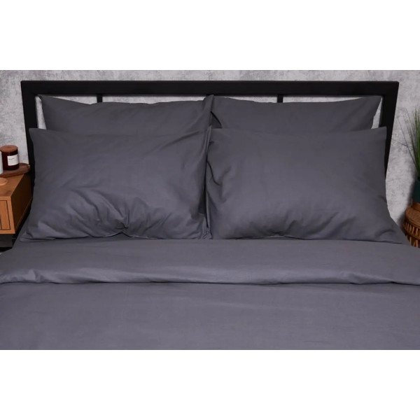 Фото - Комплект постільної білизни Moon&Star Бязь Gold Люкс «Dark Blue» 200х220 нав. 2х40х60 (MS-820003195)