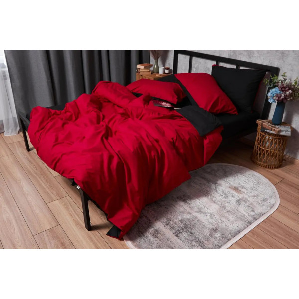 Фото - Комплект постільної білизни Moon&Star Бязь Gold Люкс «Cherry Black» 200х220 нав. 2х70х70 (MS-820003162)