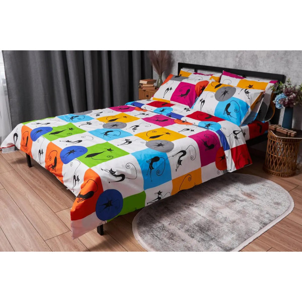 Фото - Комплект постільної білизни Moon&Star Бязь Gold Люкс «Cat Brawlers» 200х220 нав. 4х70х70 (MS-820003374) Фото - Комплект постільної білизни Moon&Star Бязь Gold Люкс «Cat Brawlers» 200х220 нав. 4х70х70 (MS-820003374)