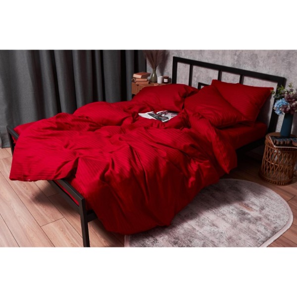 Фото - Комплект постільної білизни Moon&Star Satin Stripe Stripe Red 175х210 (MS-820003577)