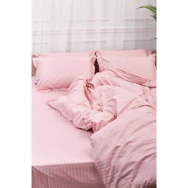 Фото - Комплект постельного белья Moon&Star Satin Stripe Stripe Pink 160х220 нав. 2х40х60 (MS-820003625)