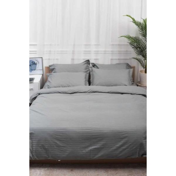 Фото - Комплект постельного белья Moon&Star Satin Stripe Stripe Gray 160х220 нав. 2х70х70 (MS-820003662)