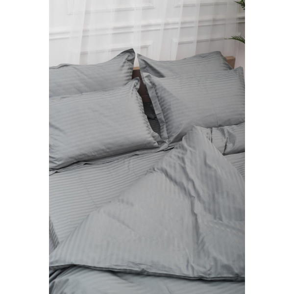 Фото - Комплект постельного белья Moon&Star Satin Stripe Stripe Gray 175х210 (MS-820003649)