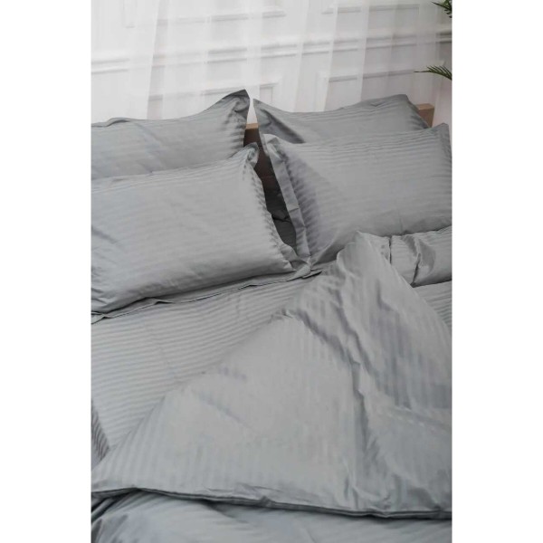 Фото - Комплект постельного белья Moon&Star Satin Stripe Stripe Gray 160х220 нав. 2х50х70 (MS-820003661)