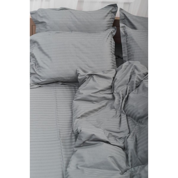 Фото - Комплект постільної білизни Moon&Star Satin Stripe Stripe Gray 175х210 (MS-820003645)