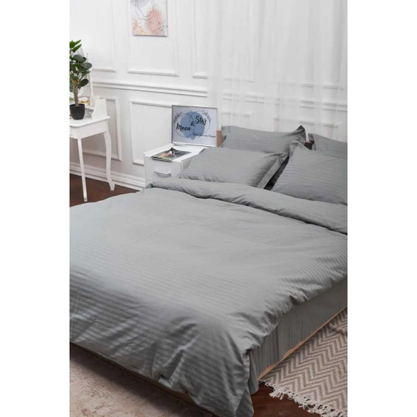 Фото - Комплект постельного белья Moon&Star Satin Stripe Stripe Gray 160х220 нав. 2х70х70 (MS-820003662)