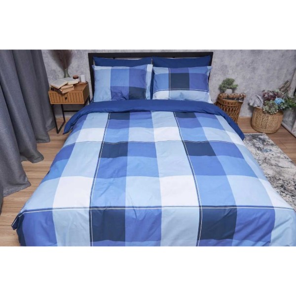 Фото - Комплект постільної білизни Moon&Star Бязь Gold Люкс Finland Blue 160х220 нав. 2х70х70 (MS-820004887)