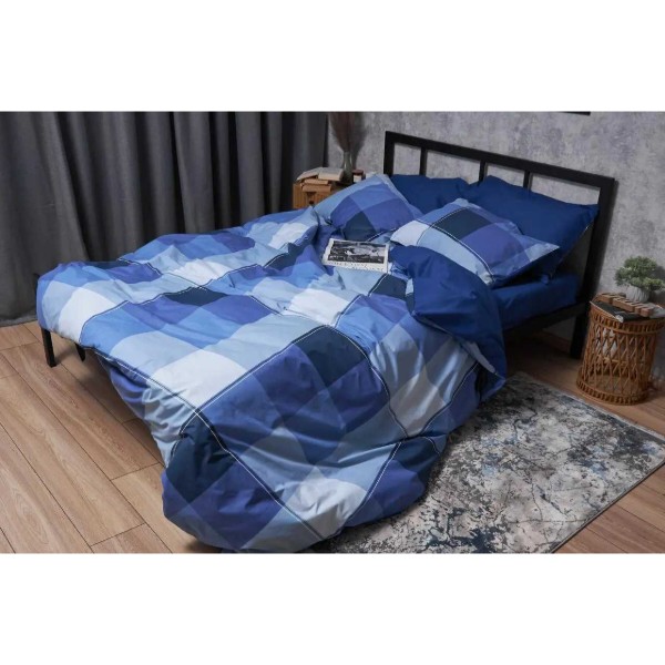 Фото - Комплект постільної білизни Moon&Star Бязь Gold Люкс Finland Blue 160х220 нав. 4х50х70 (MS-820004888)