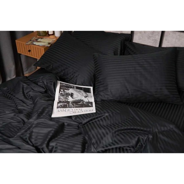 Фото - Комплект постельного белья Moon&Star Satin Stripe Midnight Luxe 160х220 нав. 2х50х70 (MS-820005271)