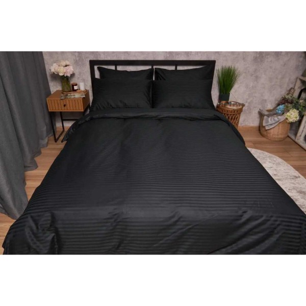 Фото - Комплект постельного белья Moon&Star Satin Stripe Midnight Luxe 160х220 нав. 2х50х70 (MS-820005271)