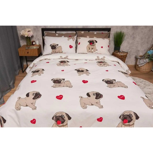 Фото - Комплект постельного белья Moon&Star Бязь Gold Люкс Bulldog Love 160х220 нав. 4х50х70  (MS-820005728)