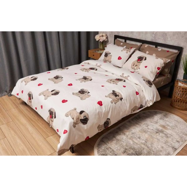 Фото - Комплект постельного белья Moon&Star Бязь Gold Люкс Bulldog Love 160х220 нав. 4х50х70  (MS-820005728)