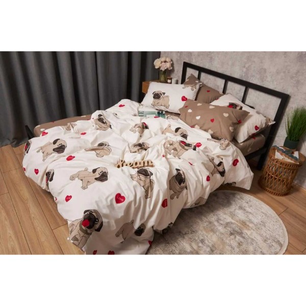 Фото - Комплект постельного белья Moon&Star Бязь Gold Люкс Bulldog Love 160х220 нав. 4х50х70  (MS-820005728)