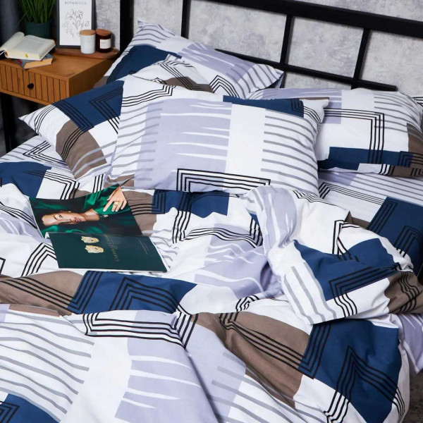 Фото - Комплект постільної білизни Moon&Star Бязь Gold Люкс Bold Lines 160х220 нав. 2х50х70 (MS-820006041)